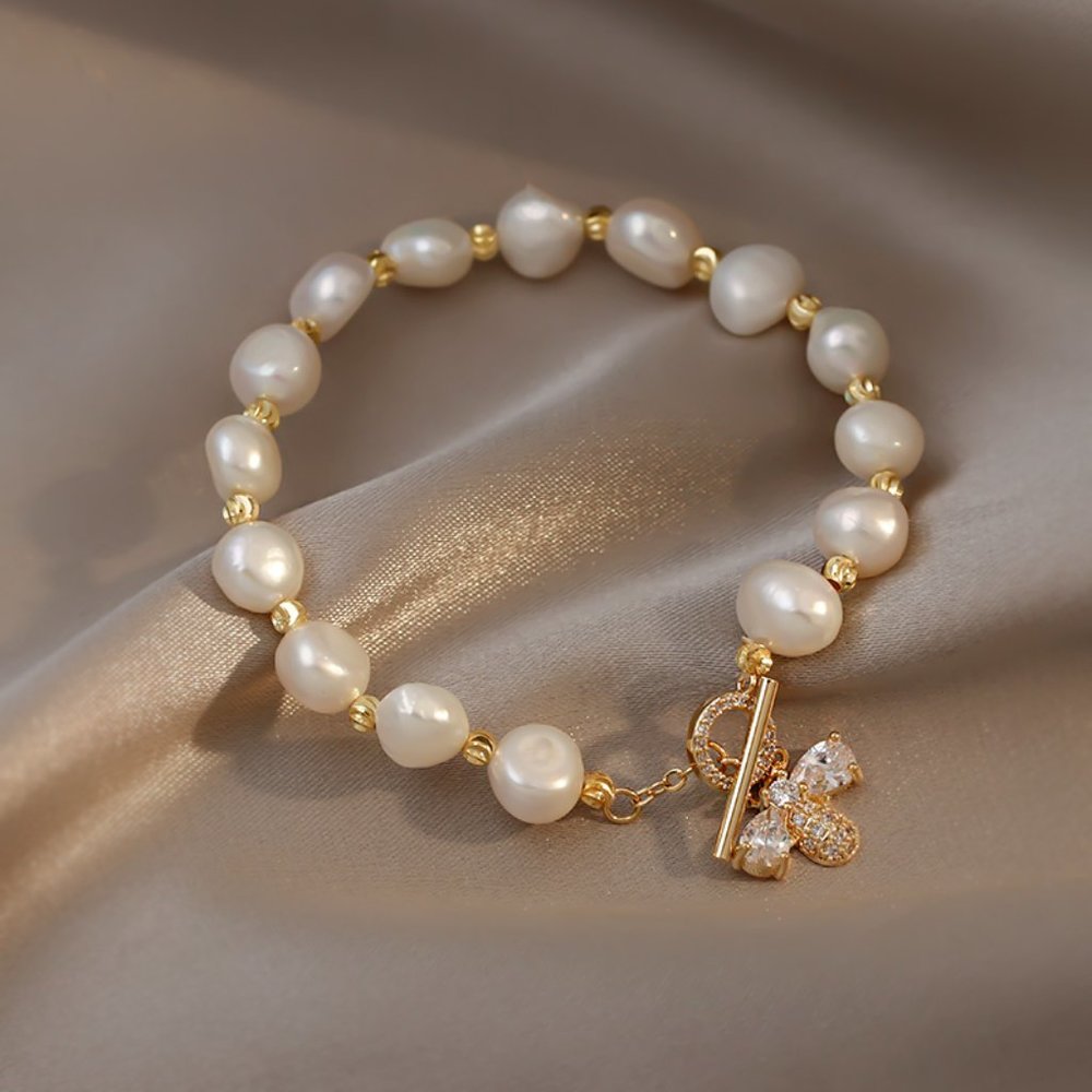 GOLICC Baroque Natural Freshwater Pearl Bracelet - Picture 3 of 10